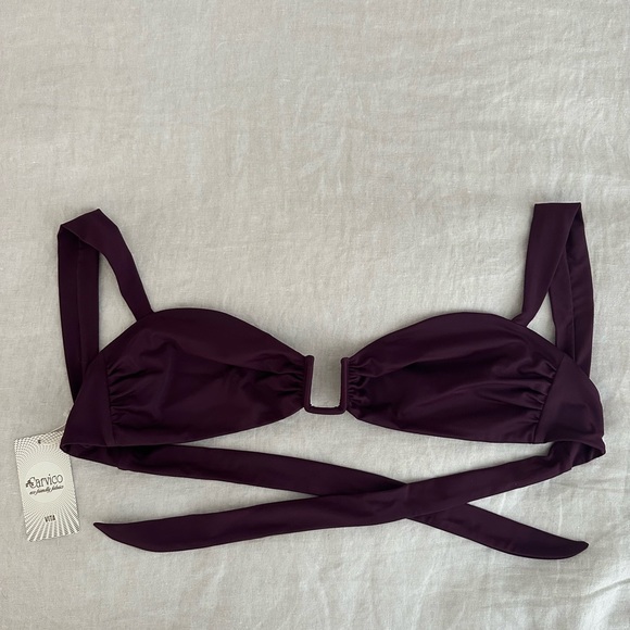 Away That Day- Swimwear (Cannes Top) size large, color plum. - Picture 5 of 6